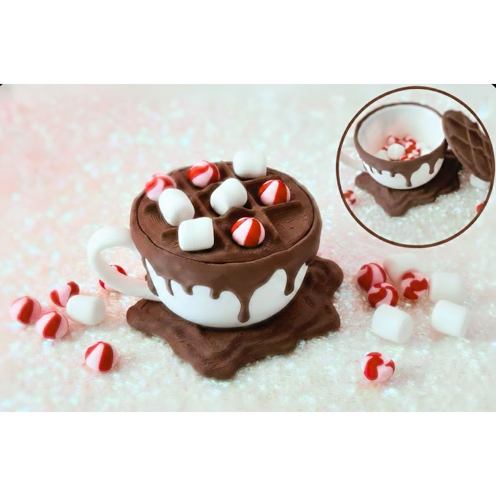 Jogo da velha criativo xícara chocolate quente marshmallow decoração kawaii