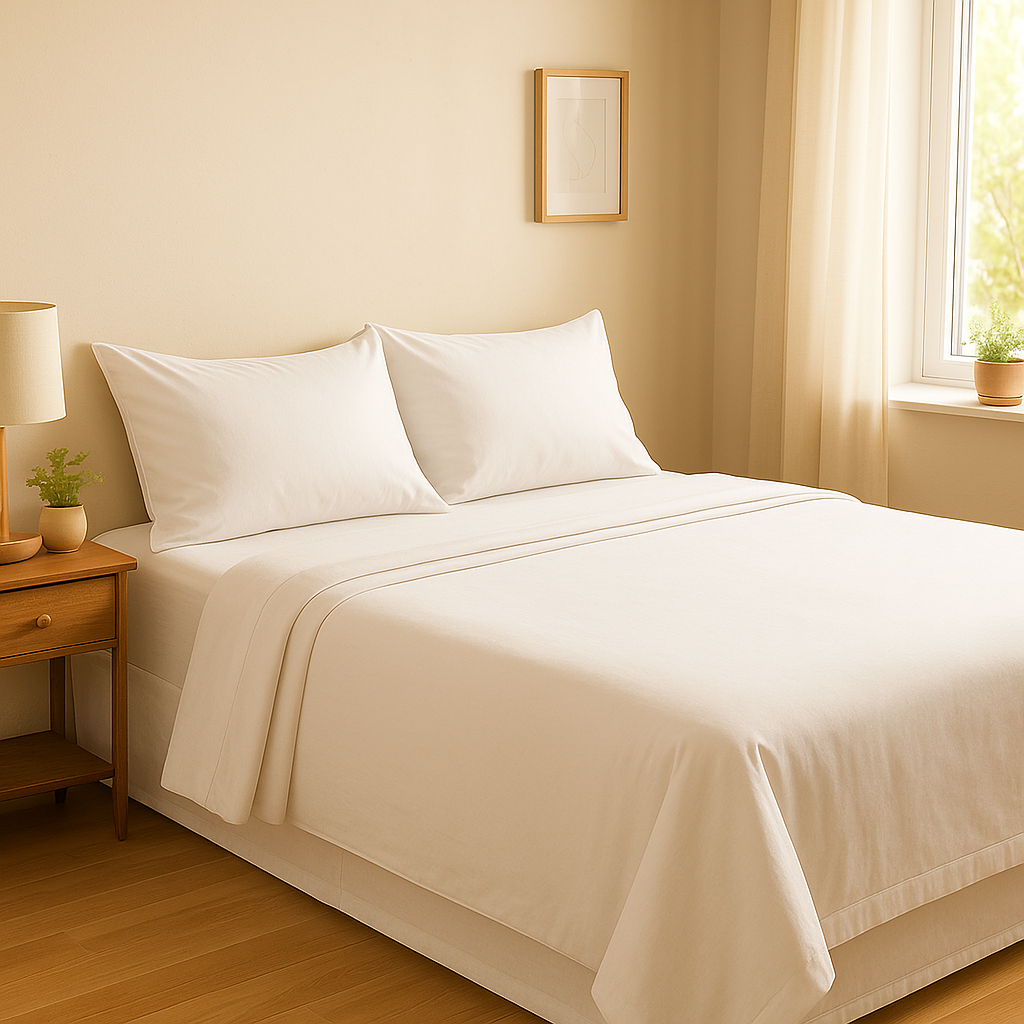 Jogo de Cama Jogo de Lençol Toque Macio de Pluma 180 Fios – 3 Peças com Fronha 50x70 - Solteiro/Casal/Queen/King