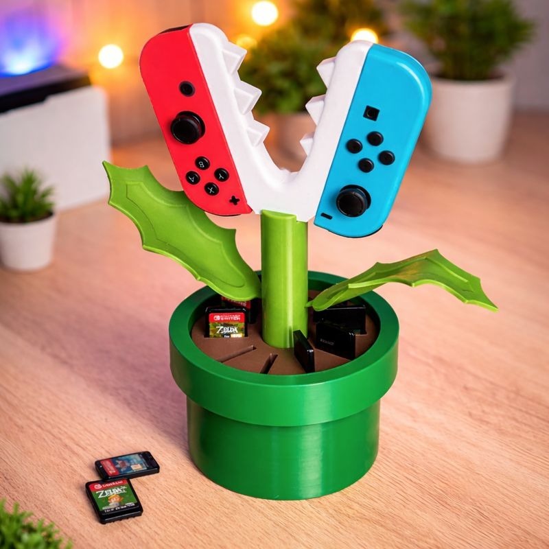 Suporte Controle Nintendo Switch Joy-Con Porta 10 Jogos Planta Carnivora Mario Bros Decorativo Gamer em Oferta na Shopee