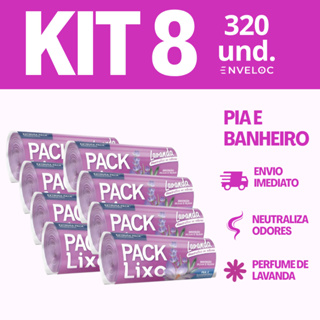 Saco de Lixo Pia e Banheiro Lavanda 38x34cm Kit 8 Pacotes (320 Sacos) Pack Lixo - Extrusa-Pack em Oferta na Shopee