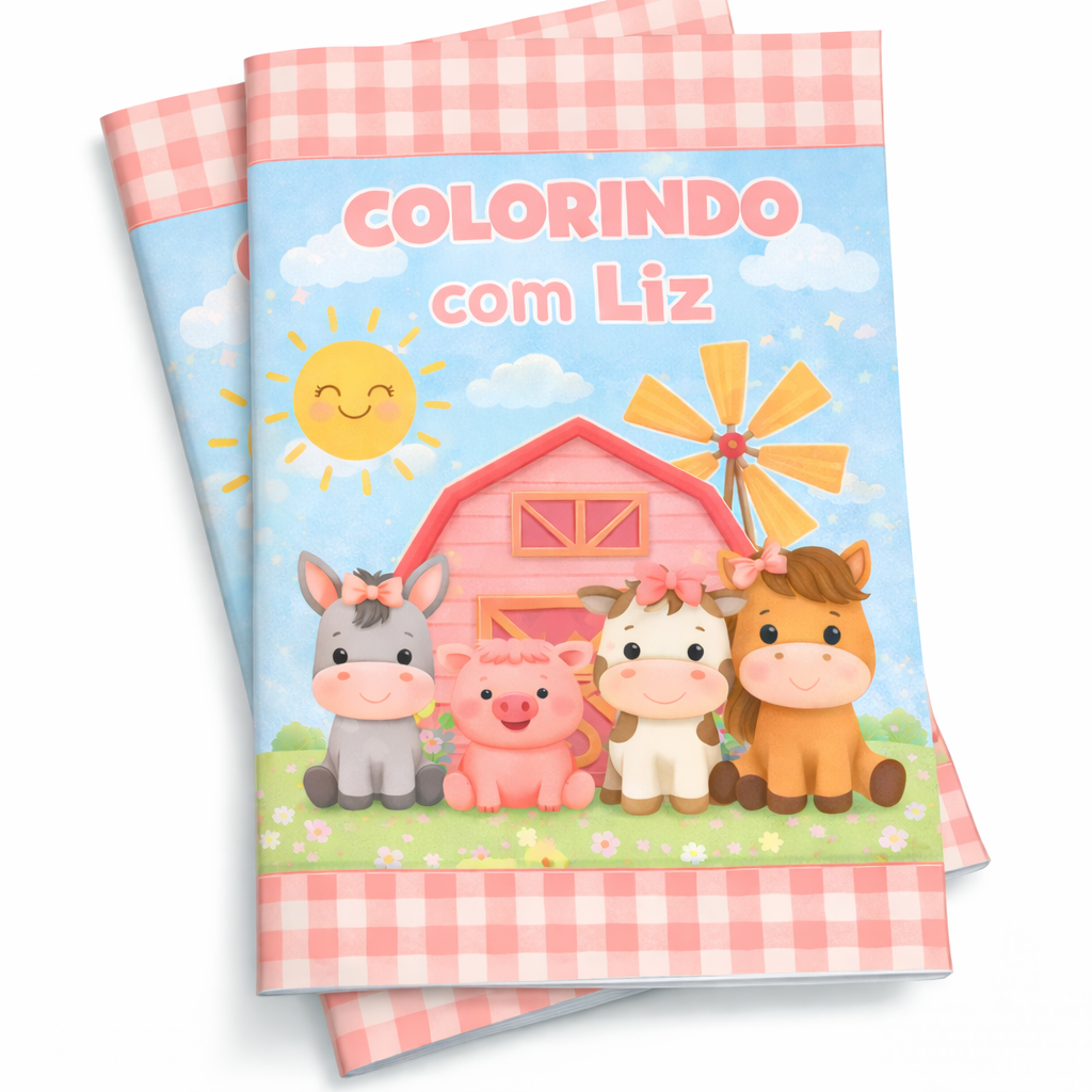 LIVRINHOS DE COLORIR PERSONALIZADOS | TEMA INFANTIL | FAZENDINHA Pegue Monte em Oferta na Shopee