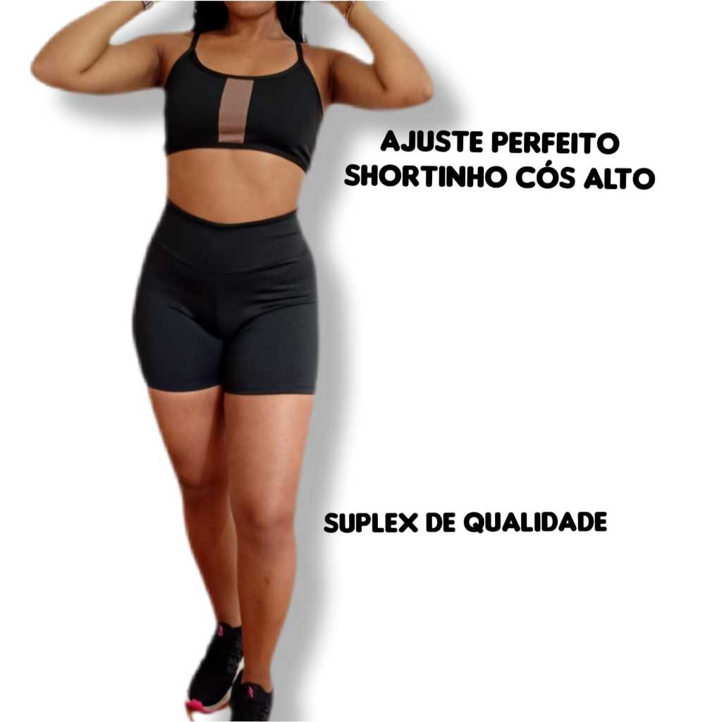 KIT CONJUNTO ACADEMIA  SEM TRANSPAÊNCIA  2 TOPS FAIXA   COM SUSTENTAÇÃO FEMININOS FITNESS