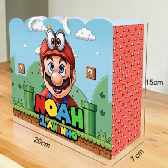Sacolinha SUPER MARIO  Personalizado Sacolinha Lembrancinha Aniversário SUPER MARIO