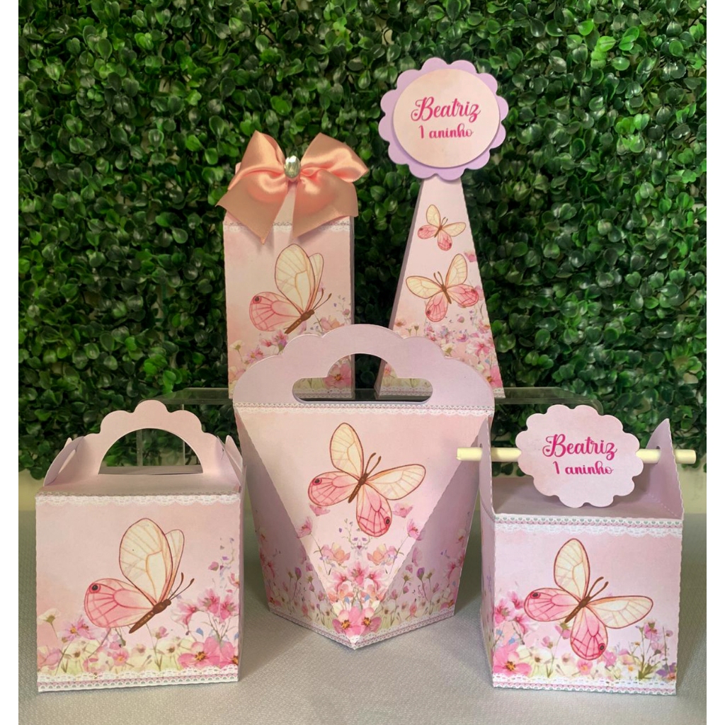 Kit Festa Jardim Das Borboletas Personalizado/ Pegue e Monte/ Lembrancinhas Personalizadas/ Aniversário