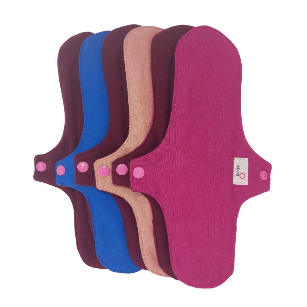 Kit c/ 3, 5 ou 10 Absorventes Reutilizáveis de Pano Ecológicos Toque Seco Fluxo Intenso Noturno