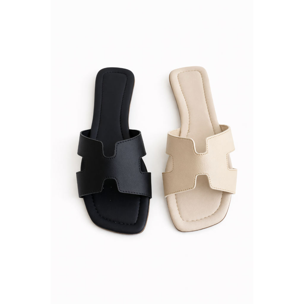 Kit Com Duas Rasteira Feminina H Conforto Fashion Casual Leve Mácia Passeio