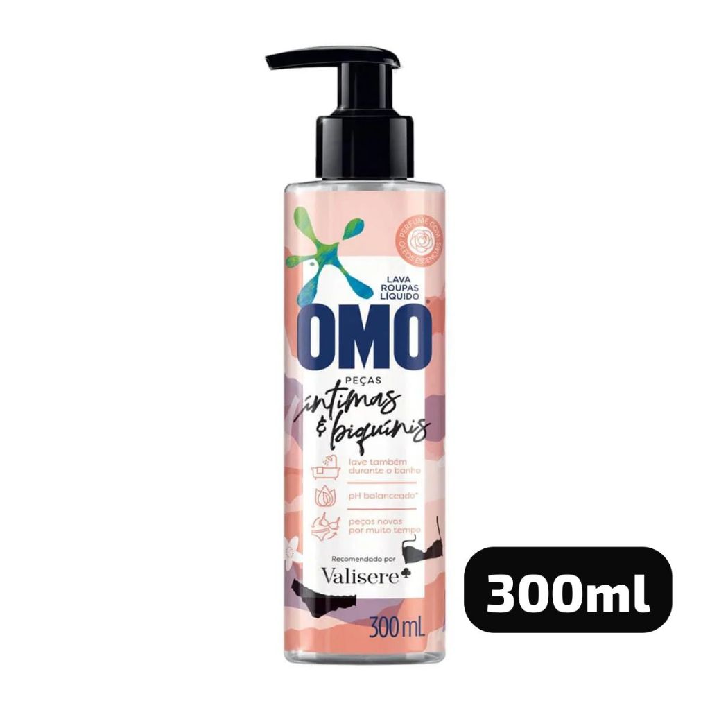 Lava Roupas Líquido Omo Roupas Íntimas & Biquínis de 300mL