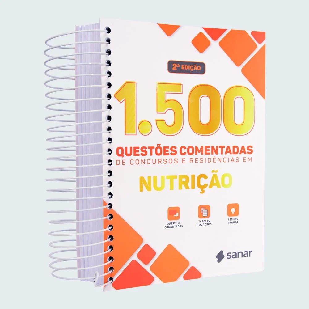 Imagem Livro 1.500 Questões Comentadas de Concursos e Residências em Nutrição - 2ª Edição