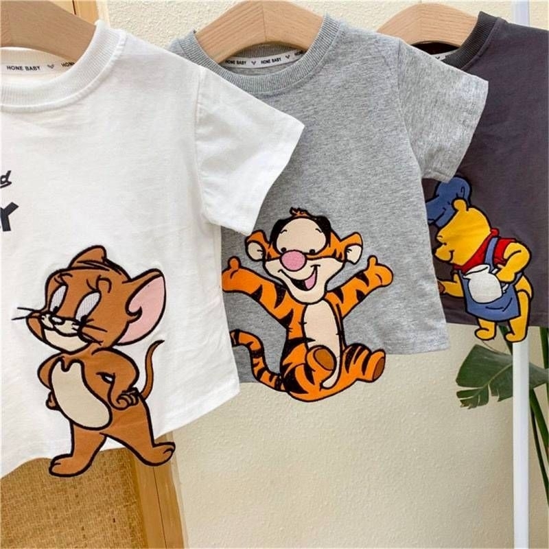 Camiseta Infantil Estampada Personagens | Blusa Infantil Unissex Algodão | Verão 2 a 7 Anos