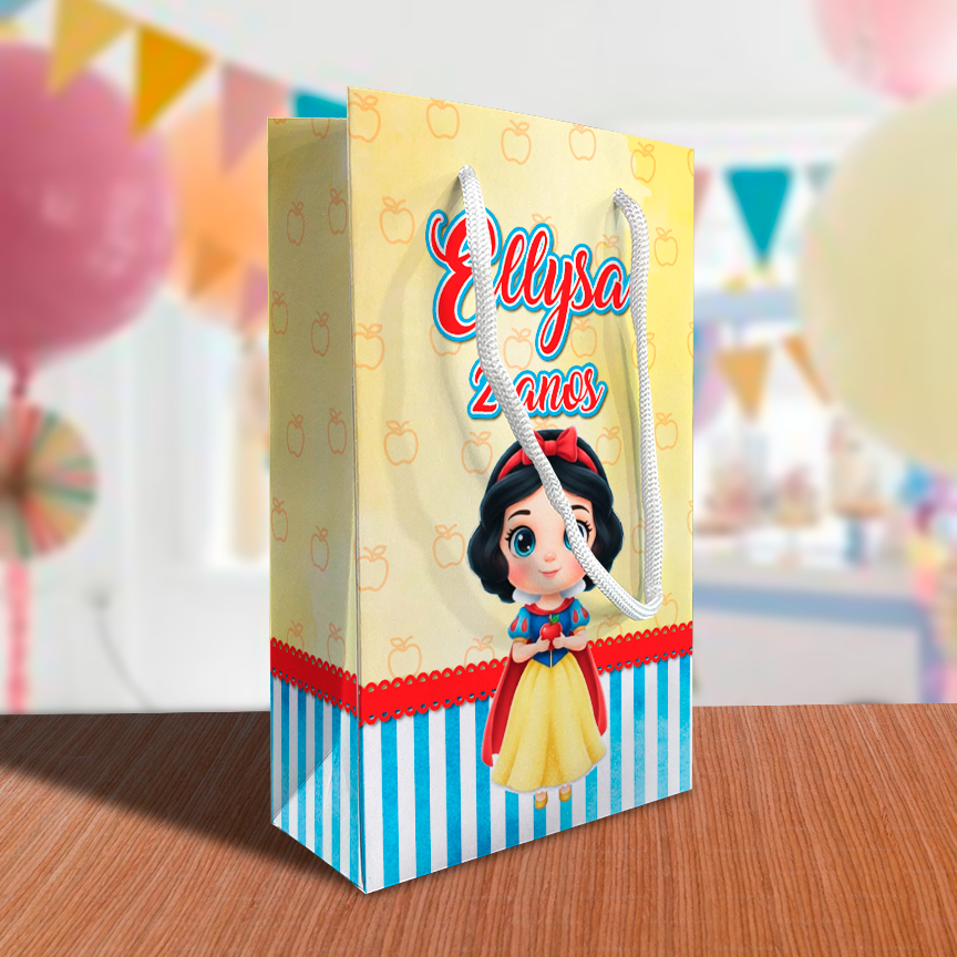 Sacolinha Branca de Neve Personalizada Festa Cute Lembrancinha Kit Festa Princesa Princesas 7 Anões Sacola