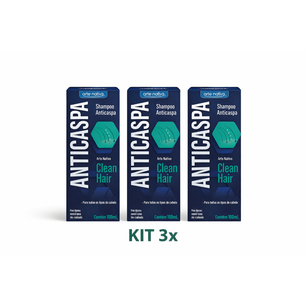 Kit 3x Shampoo Clean Hair 100ml Original