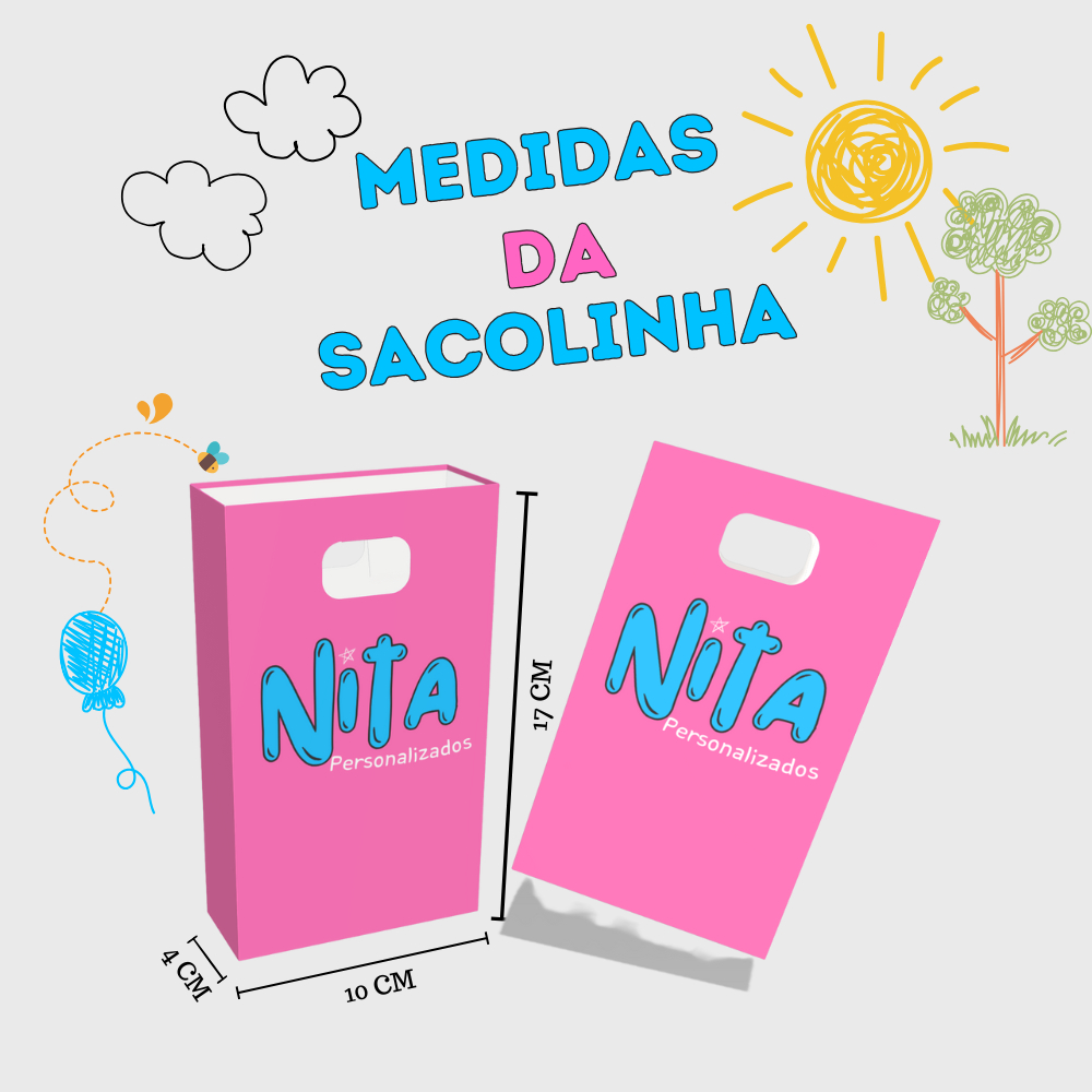 Sacolinha Personalizada para Lembrancinha boca de palhaço Rapunzel enrolados