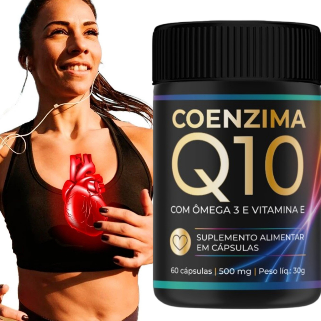 Coenzima Q10 + Ômega 3 + Vitamina E | 3 em 1 Energia, Imunidade, Coração e Cérebro