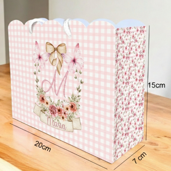 Sacolinha JARDIM BORBOLETAS Personalizado Sacolinha Lembrancinha Aniversário JARDIM