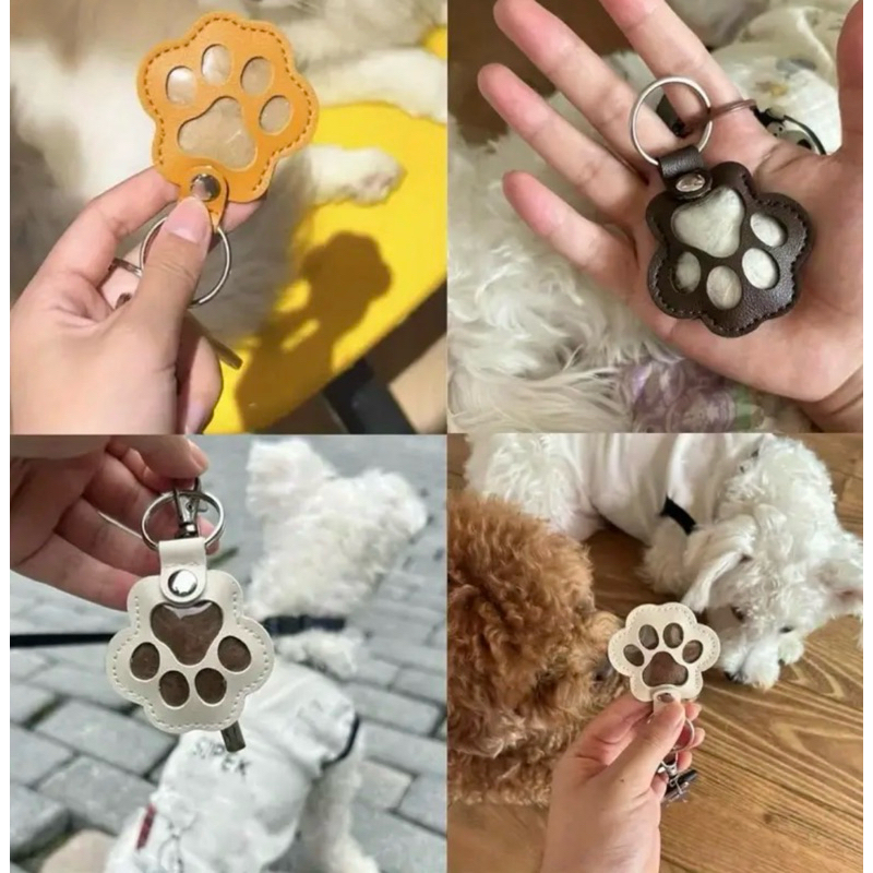 Chaveiro Porta Pelinhos Pet Memorial de Couro Patinha em Oferta na Shopee