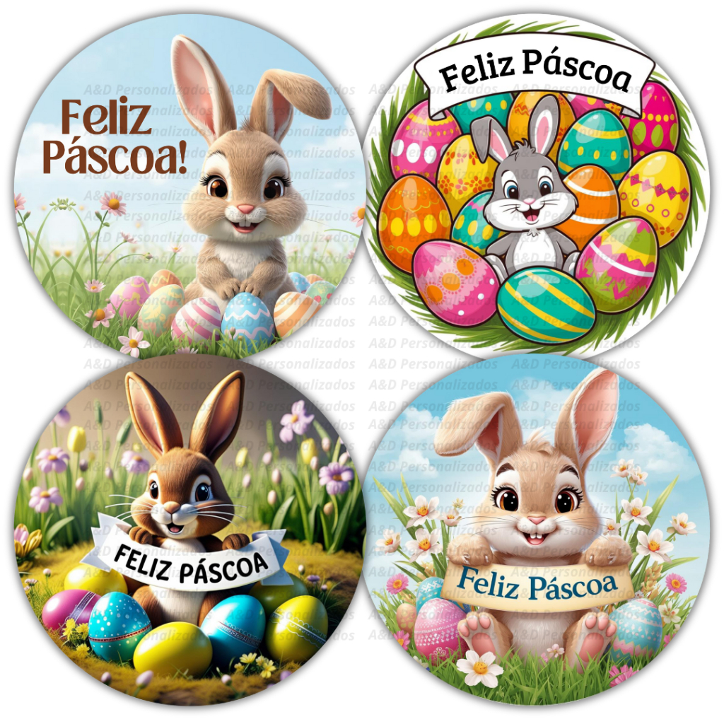 Kit 100 Adesivos Feliz Páscoa Lembrancinha Mimo Ovo de Páscoa Embalagem Cliente em Oferta na Shopee