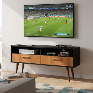 Rack Bancada Sala 2 Portas Nicho 110cm Varias Cores com Pés Quarto Sala TV 42Polegas em Oferta na Shopee