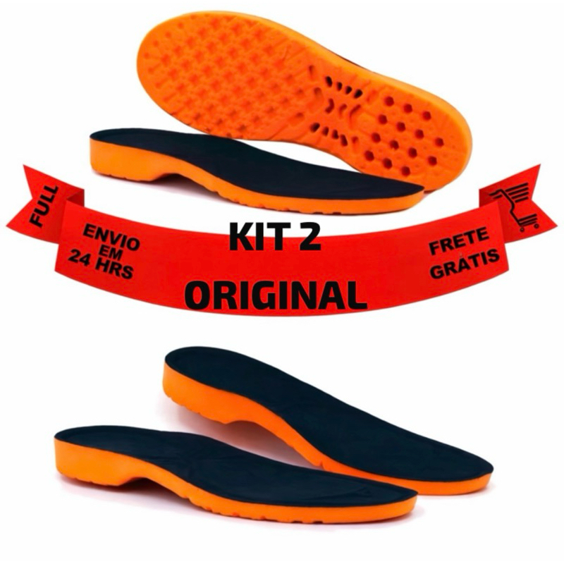 kit 2 pares palmilha ortopédica de pu em gel, super anatômica , confortável e de alta durabilidade