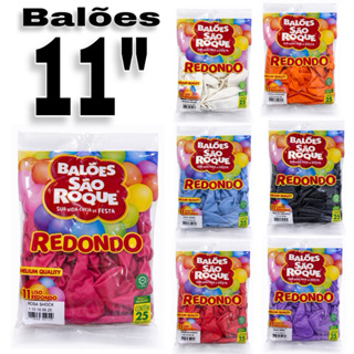 Balão N°11 Sao Roque 28cm - 25 unidades para Festas e Decoração e Evetos em Oferta na Shopee
