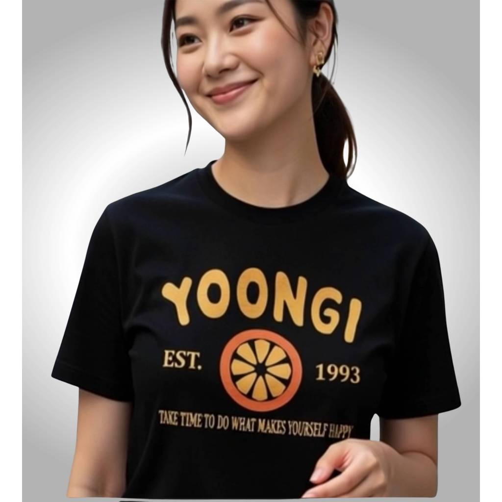 Camiseta BTS Kpop Yoongi Tangerina Mexirica Blusa Kpop Unissex 100% Algodão Premium