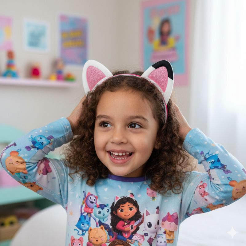 Tiara Tandy Orelha de Gato A Casa Mágica da Gabby Acessório de Cabelo Infantil Acessório Meninas