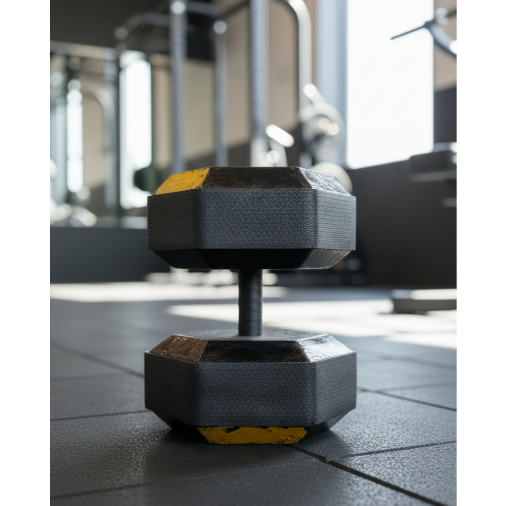 10kg Halter emborrachado de cimento - Halter sextavado - Unidade- Peso de Academia- Peso de 10kg