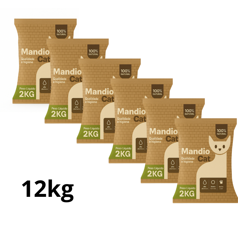 Areia De Gato MandioCat Biodegradável Grãos Finos -Areia de Mandioca Areia Higiênica 100% Natural e Biodegradavel em Oferta na Shopee