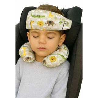 Kit Almofada de Pescoço +Faixa Apoio Suporte Cabeça Criança Cadeirinha Carro Para Passeios e Viagens em Oferta na Shopee