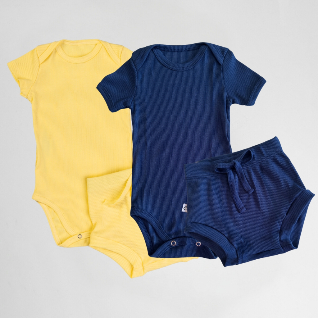 Kit Bebê 4 peças body e short antialérgico 100% algodão 01K2C9