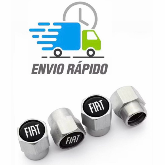 Kit 4 Tampas Bico de Pneu Alumínio Universal Veículos Fiat Toro Fastback Argo Strada Pulse Cronos