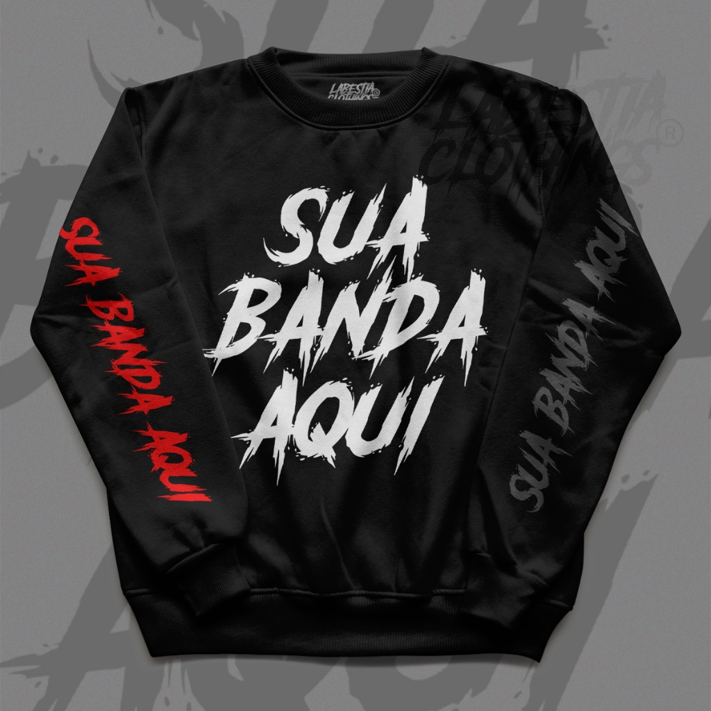 Moletom Personalizado Heavy Metal Blusa Gola Careca Preto Personaliza Qualquer Arte em Oferta na Shopee