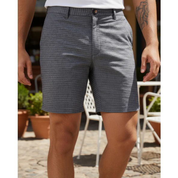 Bermuda Masculina Alfaiataria Laguna – 100% Algodão Casual Premium