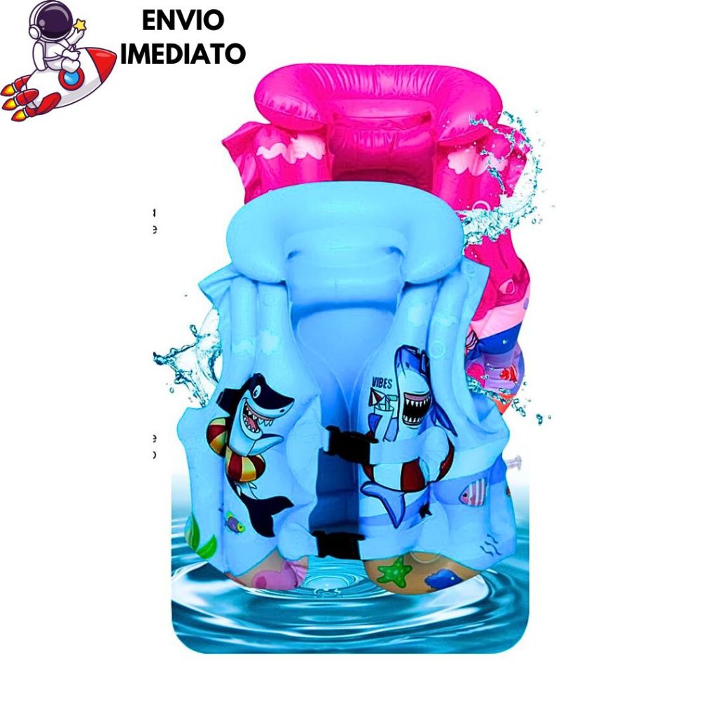 Boia Infantil Colete 3 Tamanhos Inflável Brinquedo Piscina Praia Lago