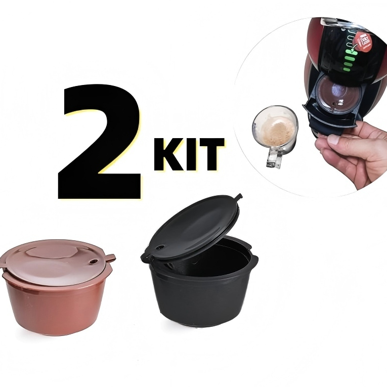 Imagem 2 Cápsula Café Reutilizável Dolce Gusto Preto/Transparente/Castanho Recarregável Refrescante Efectivo Promoção