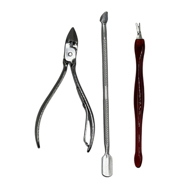 Kit Manicure 3 Peças – Alicate Cutícula + Espátula + Removedor de Cutícula