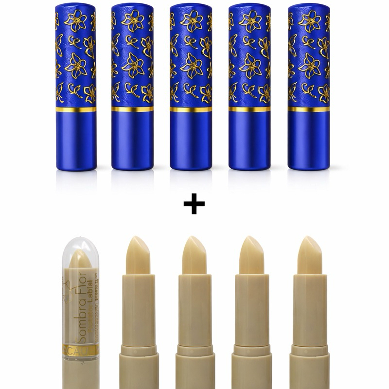 Kit com 10 Batons – 5 Batom Muda de Cor 24h + 5 Manteiga de Cacau