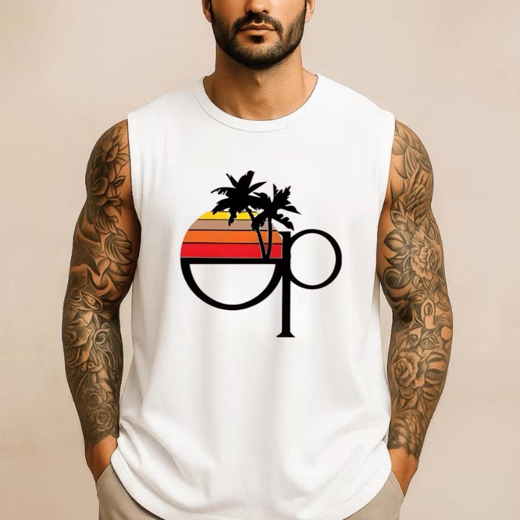 Regata Masculina Academia Algodão OP Coqueiros 100% Estampada Premium Treino Casual Streetwear Verão Envio Imediato