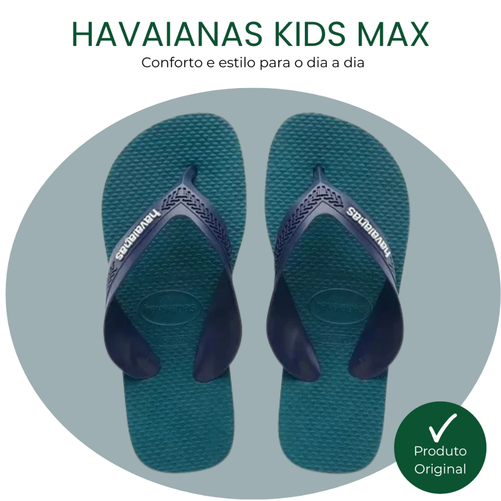 Oferta Imperdível Chinelo Infantil Havaianas Kids Max Tiras Largas Forma Pequena 100% Original
