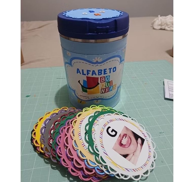 Lata Alfabeto Boquinha Recurso Pedagógico Interativo em Oferta na Shopee