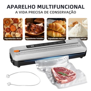 110V/220V  6 Em 1 Seladora A Vácuo Selo Seco/úmido Mecolour 5 Modos Com Cortador, Sucção Externa E Kit Completo em Oferta na Shopee