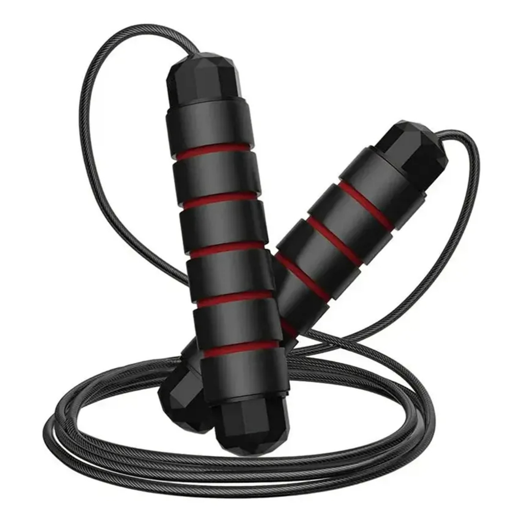 Corda De Pular Rolamento Profissional Fit  Cor Vermelho Todas as Idades TECPET