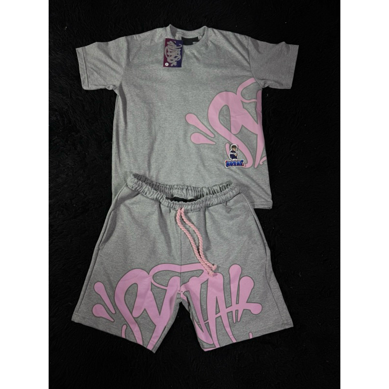 Conjunto Syna World Cinza com Rosa