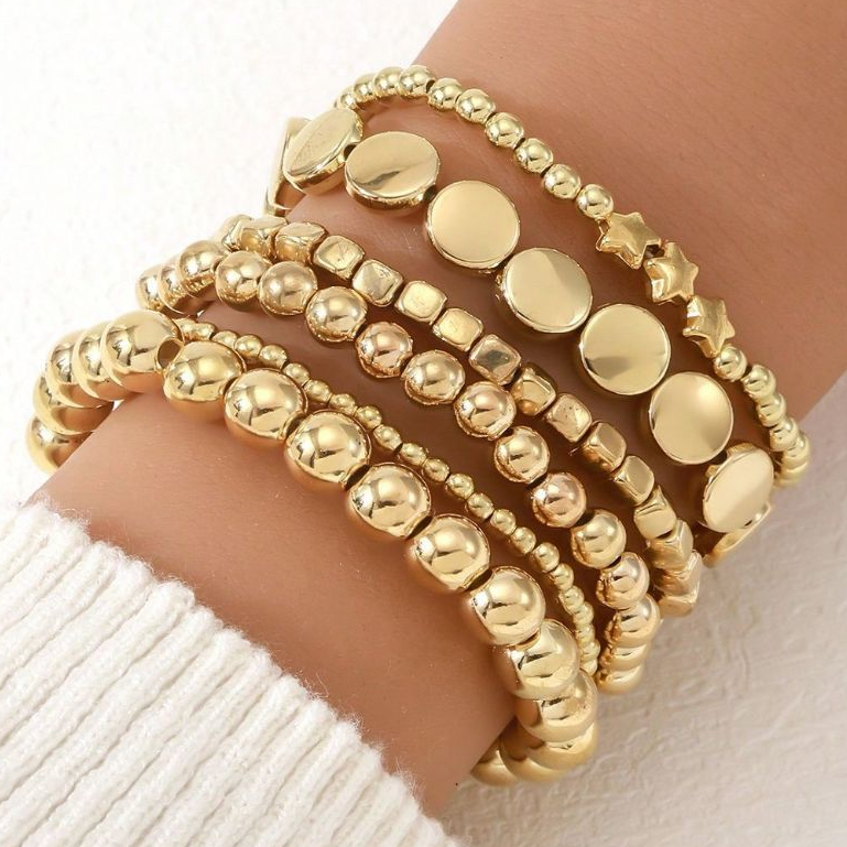 Conjunto De Pulseira De Corrente Em Camadas De 6 Peças Com Pérolas De Imitação , Acessórios de Moda em Oferta na Shopee