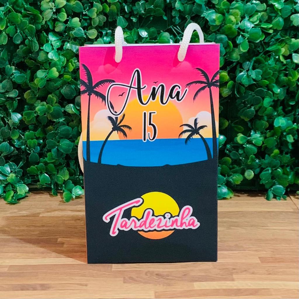 Sacolinha Personalizada Tardezinha Infantil -Festa Lembrancinhas Mimos Aniversário – Todos os temas