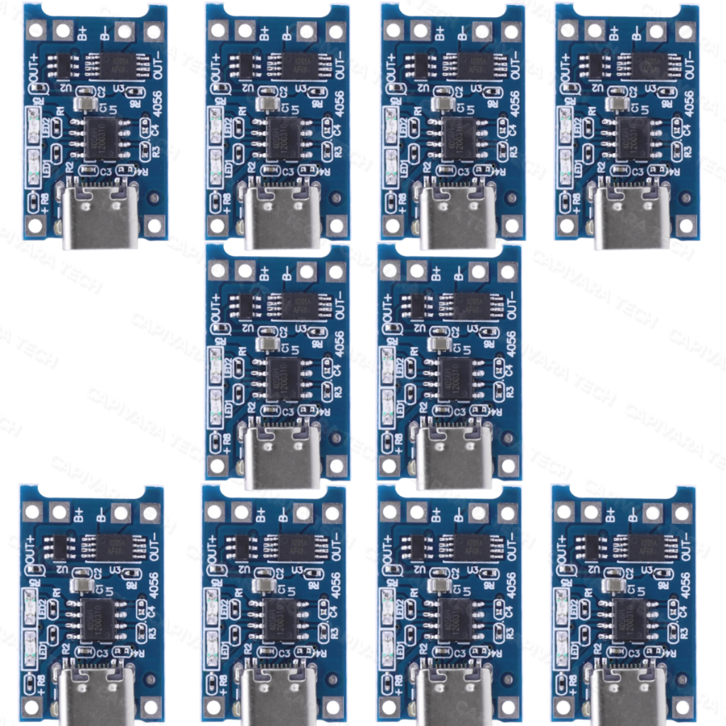 Kit c/ 10 Módulo Carregador Usb Tipo C Bateria Tp4056 c/proteção em Oferta na Shopee