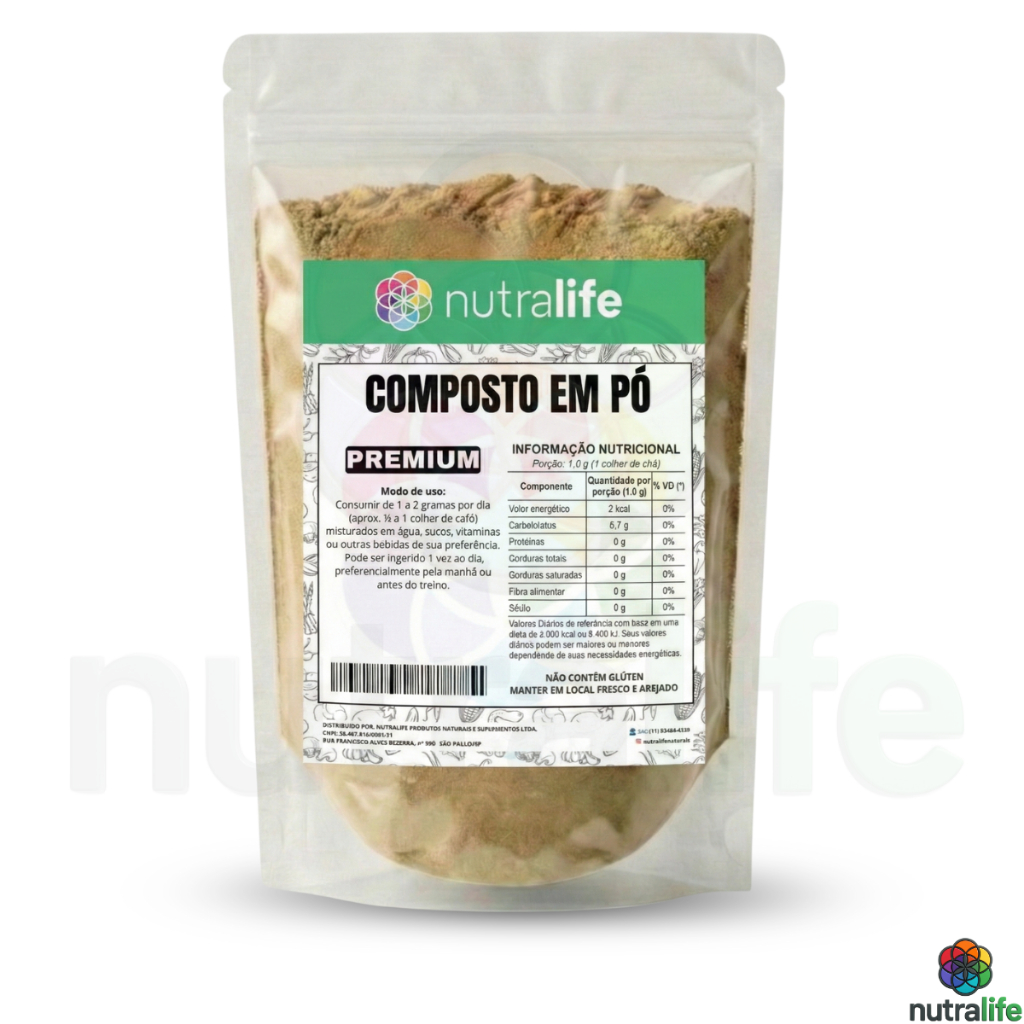 Composto Vegetal em Pó Premium 100% Natural | Uso Alimentar | Suporte Nutricional | Laudo de Qualidade
