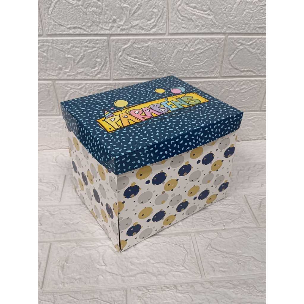 Caixa cenário azul festa para bolo e docinho papel triplex nova em Oferta na Shopee