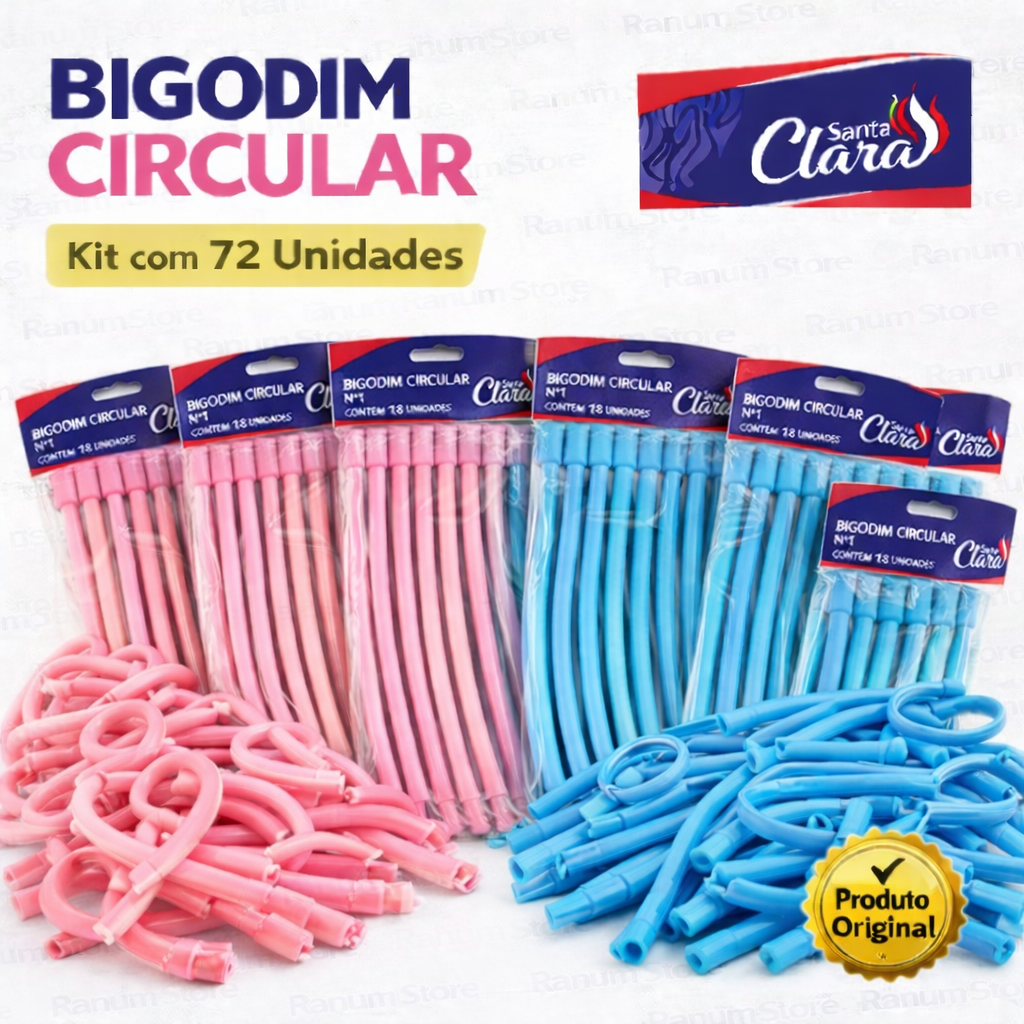Bigodim Bigodinho Circular N° 1, 2, 3 Kit 72 Unidades - Santa Clara