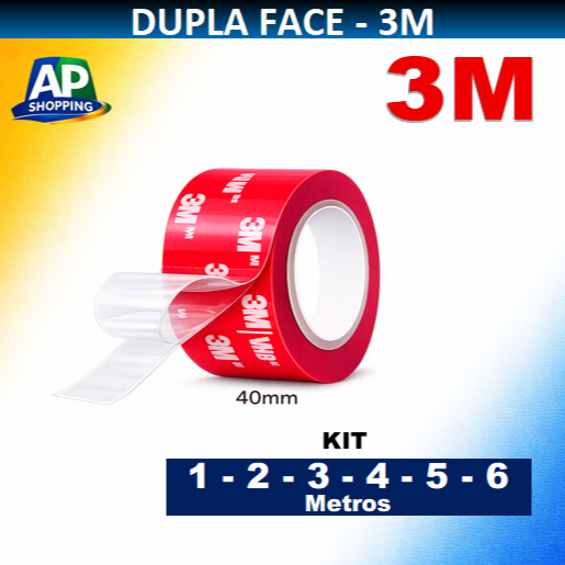 Fita Dupla Face Extra Forte 3M 40mm Pronta Entrega Kit com 1, 2, 3, 4, 5 e 6 metros em Oferta na Shopee
