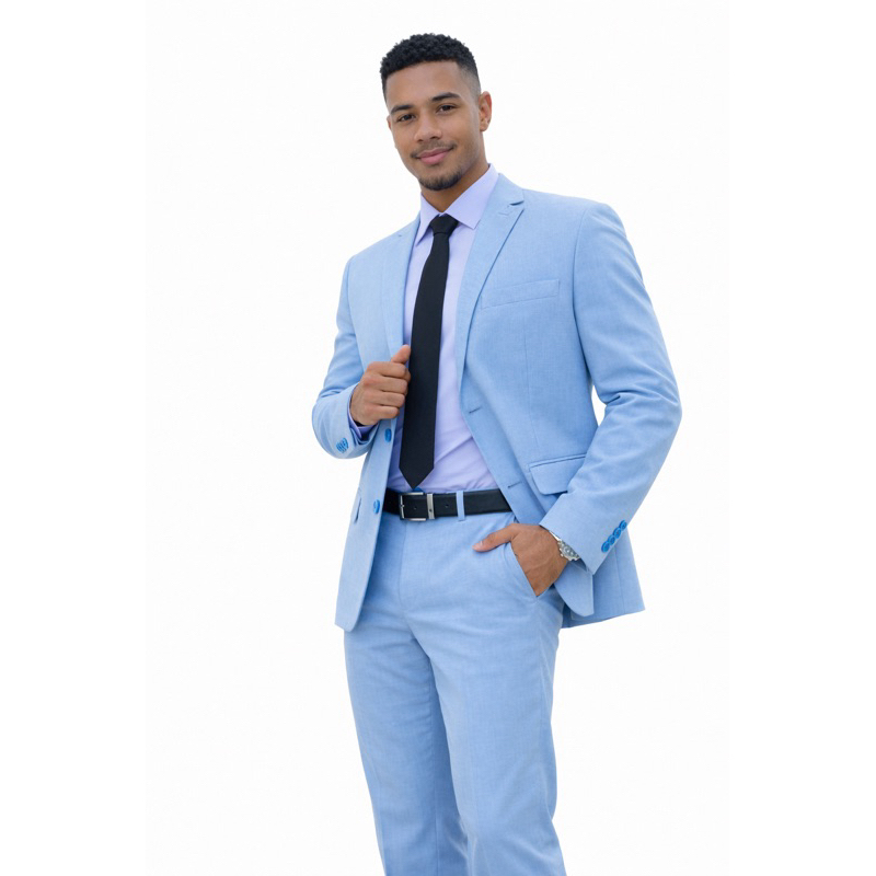 Terno Completo Azul bebê melange Qualidade Premium